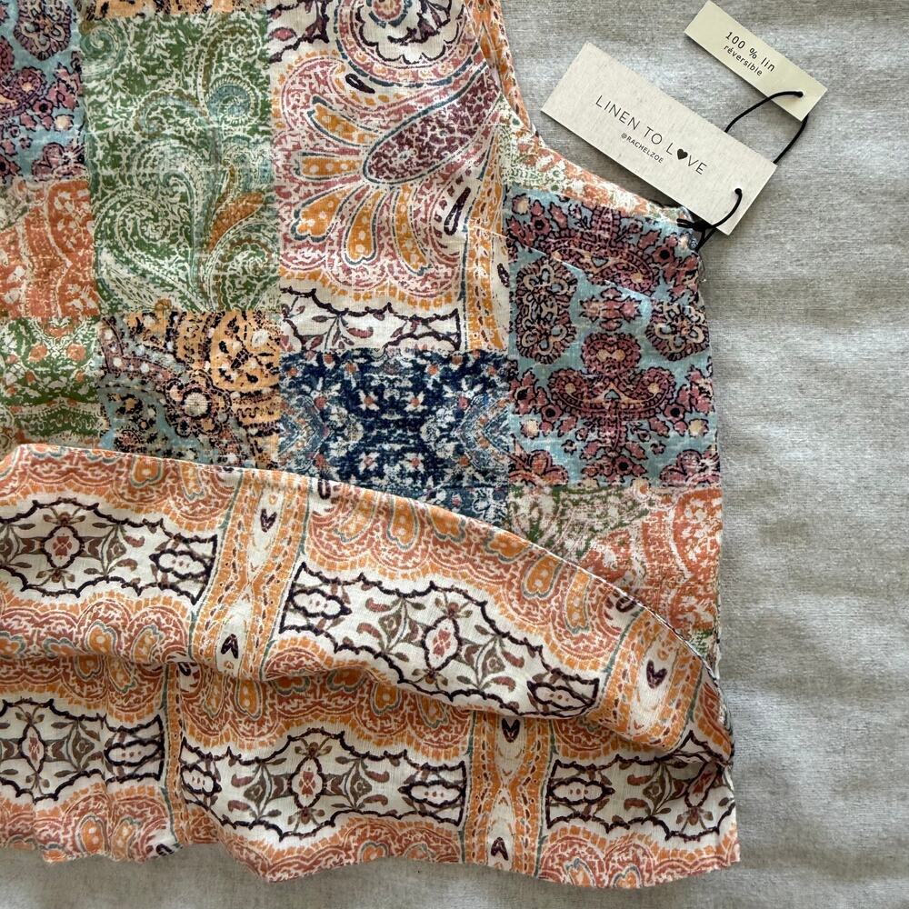 Linen Reversible Tank Top | XL | NWT Resort-2 in 1 blouse - Picture 2 of 16